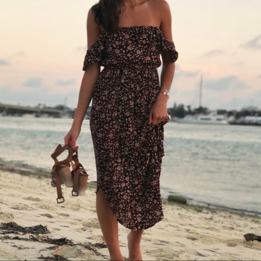 Amuse Society Dress Off The Shoulder Spring Floral Dress - Picture 7 of 7